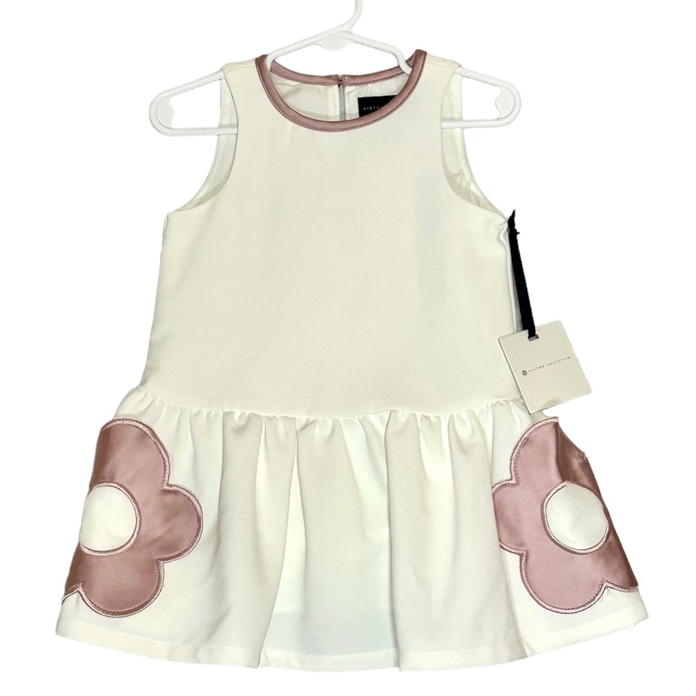Victoria Beckham for Target Toddler Girl Dress Flower Pocket White Party size 2T